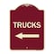 Signmission Trucks Trucks With Left Arrow Heavy-Gauge Aluminum Architectural Sign, 24" x 18", BU-1824-22781 A-DES-BU-1824-22781 - alternate 1